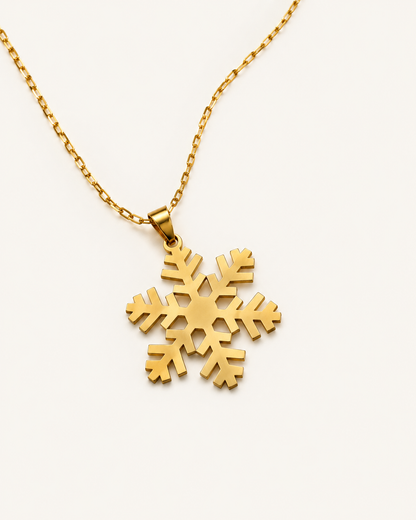 Snowflake 18K Gold  Pendant Necklace
